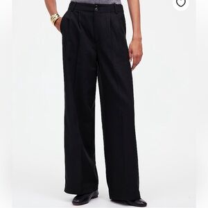 Madewell Harlow Black Wide Leg Pants Drapey Twill